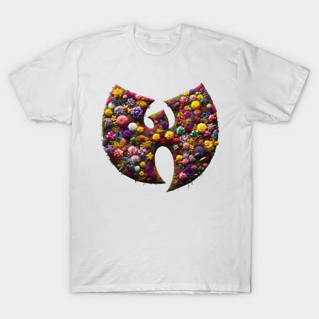 Wutang logo serval flowers effect T-Shirt by thestaroflove